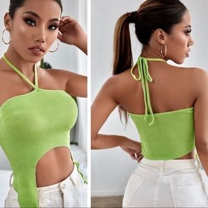 SHEIN Asymmetrical Hem Halter Top